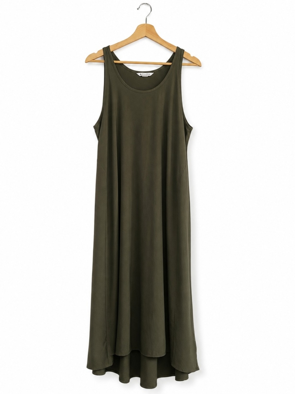 ATHLETA Presidio Travelers Maxi Dress Sz M Olive Green Lightweight Travel Ready